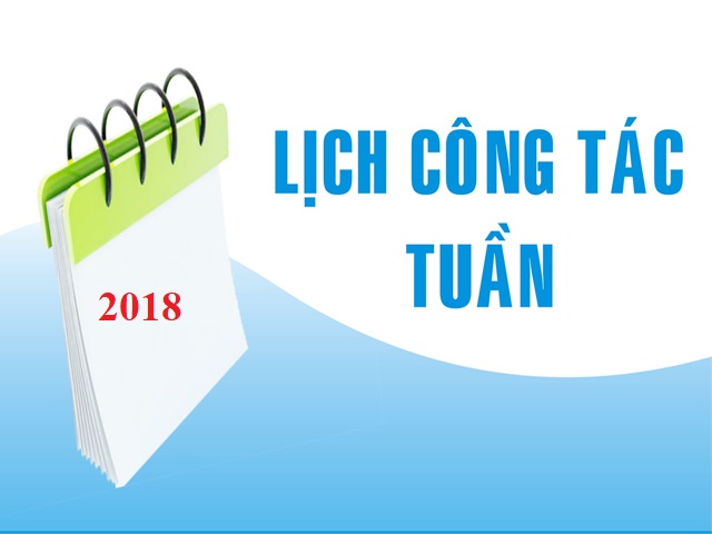 Lịch làm việc lãnh đạo cơ quan từ ngày 31/12/2018 đến ngày 05/01/2019